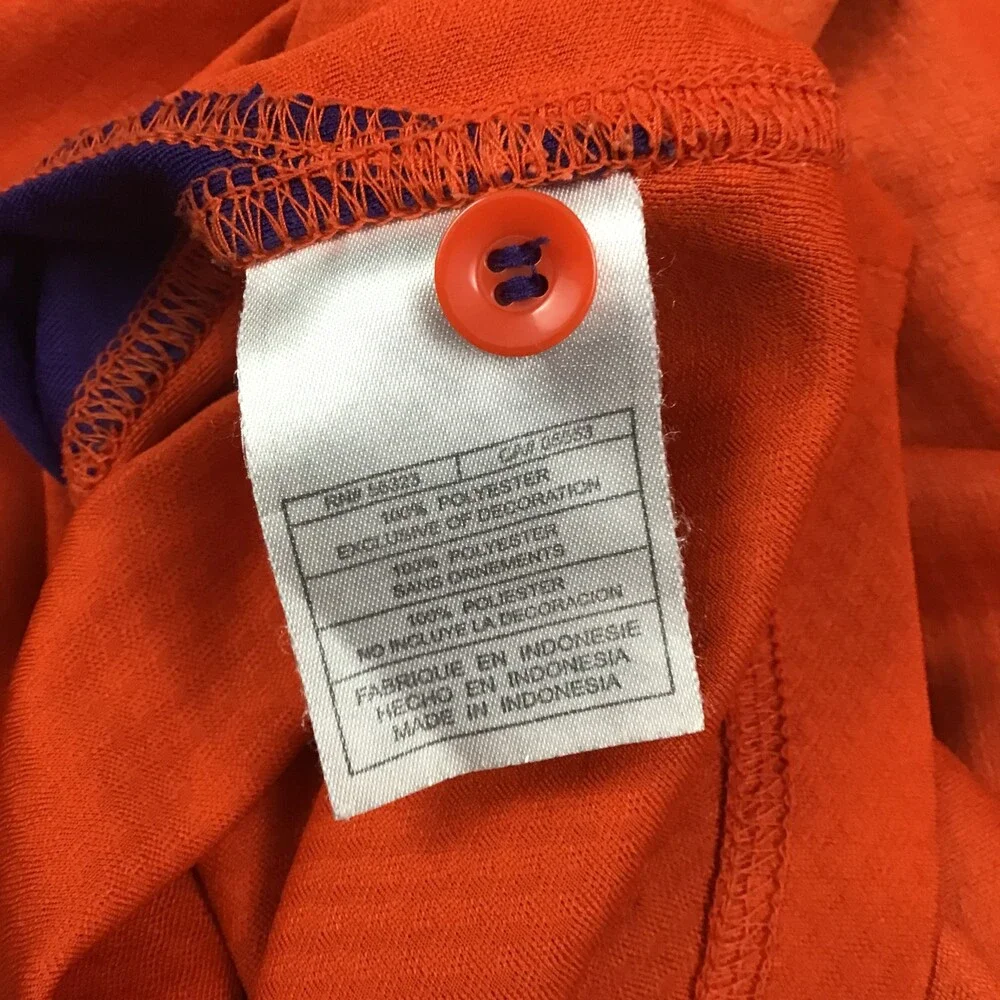 Vintage Clemson Tigers Shirt Men Medium Orange Nike Dri Fit NCAA Paw Y2K 2000s *